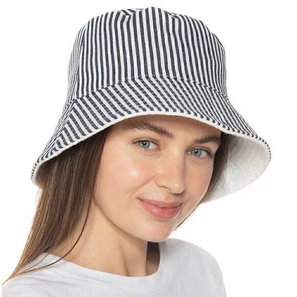 New JENNI Reversible Terry Cloth Hat, for summer, vacation, beach - Picture 2 of 6